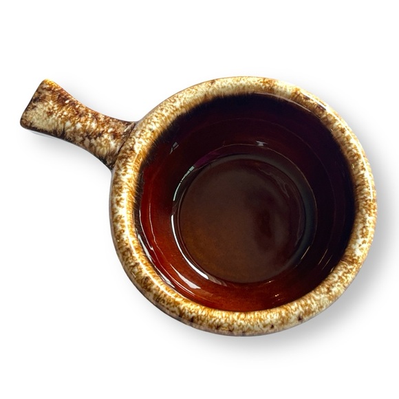 VTG Hull Pottery Brown Drip Bowl (Individual Casserole, Soup, Chili) & Lid Set - Picture 4 of 11